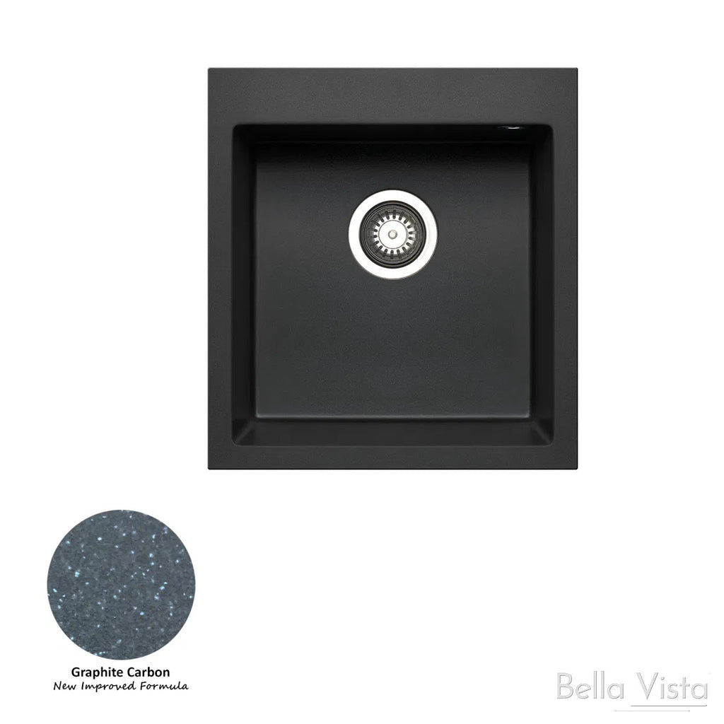 Pradus Graphite Carbon Kitchen Sinks | Bella Vista - Hera Bathware X Bella Vista SNK4650GC - P | 460 x 500mmGraphite Carbon