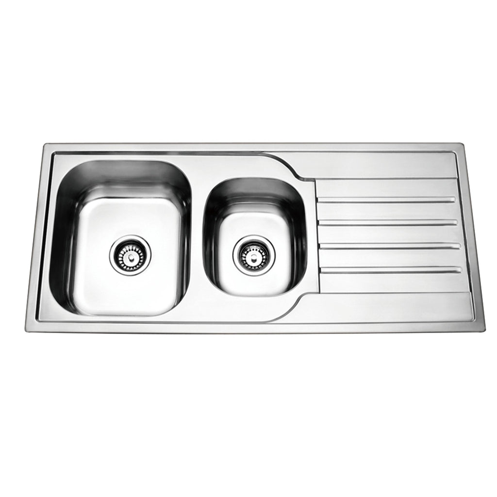 PRAGUE Top Mount Pressing Kitchen Sink PA350 - Hera BathwareLeft Hand Side Bowl