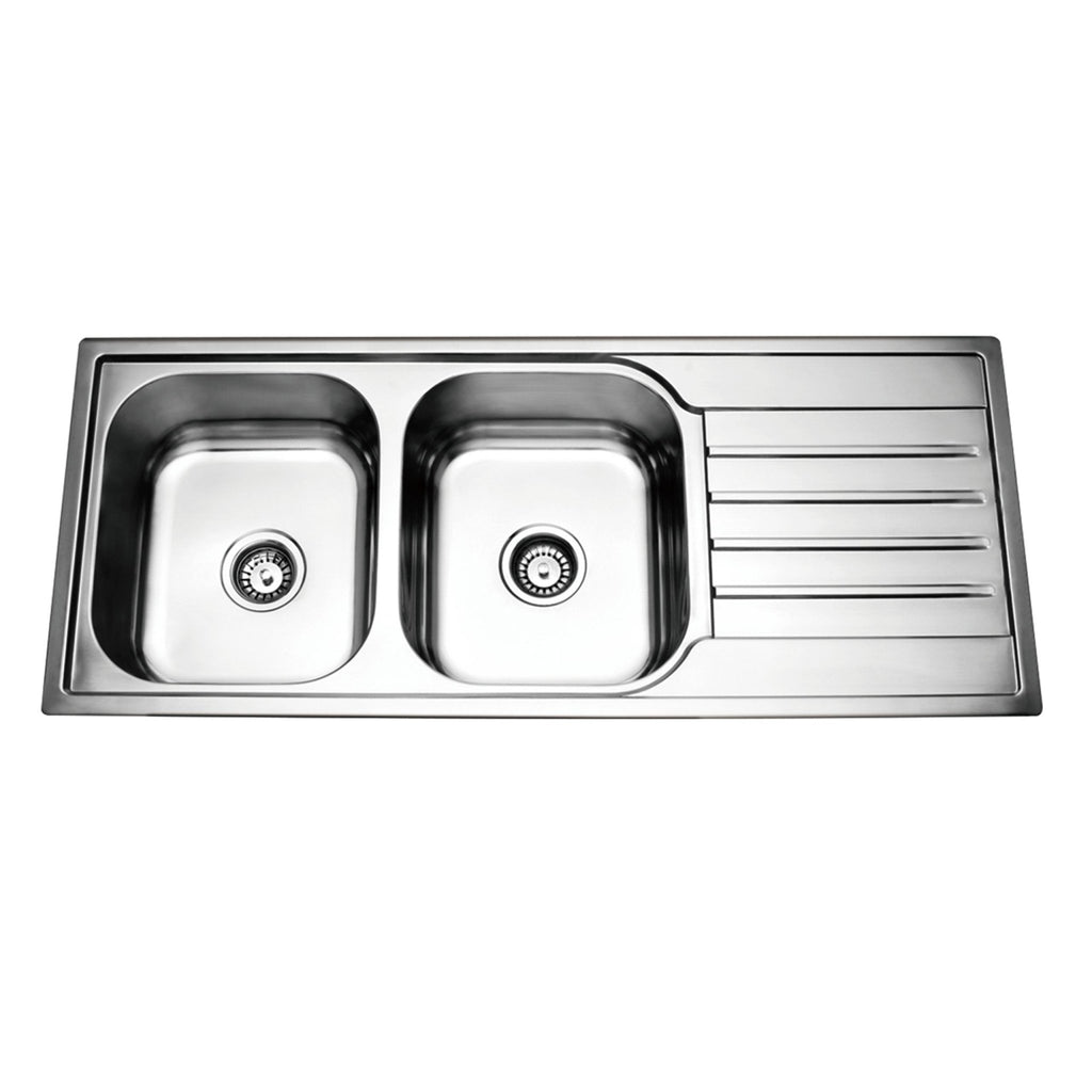 PRAGUE Top Mount Pressing Kitchen Sink PA400 - Hera BathwareLeft Hand Side Bowl
