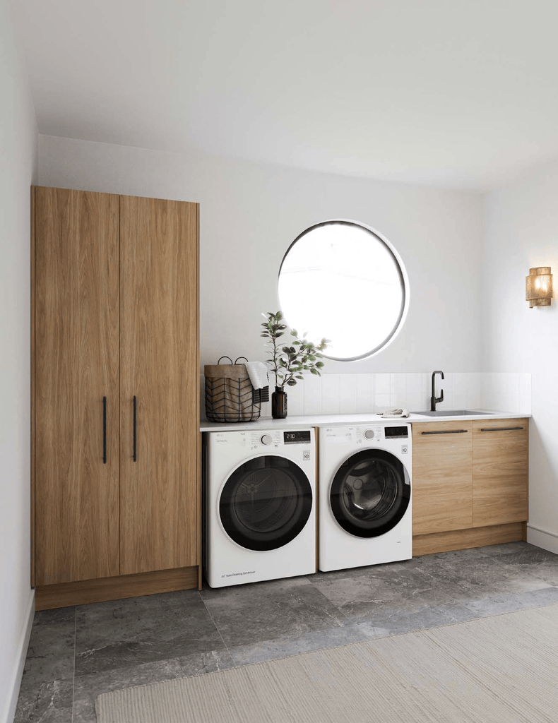 Prime Oak Cabinets Laundry Bundle - Hera Bathware X Timberline |