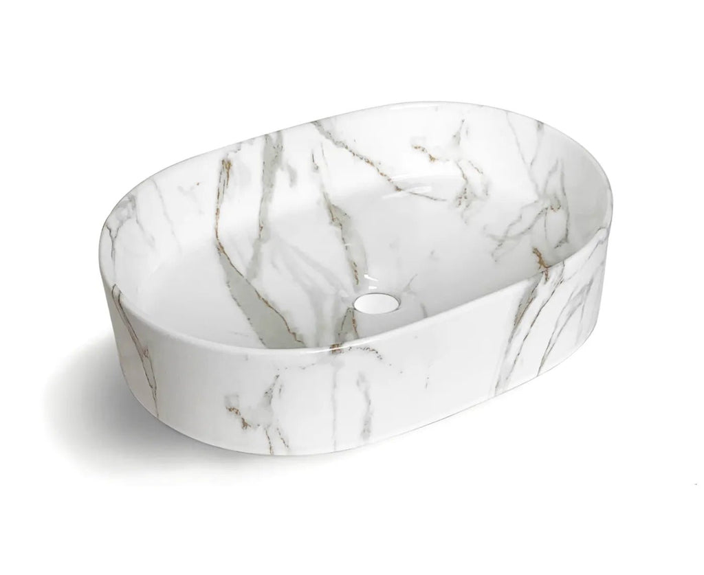Quay Oval Above Counter Basin - Hera BathwareCarrara Glossy