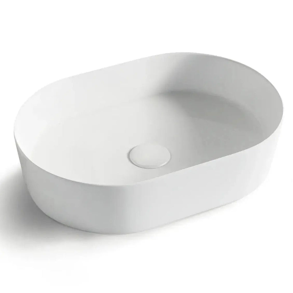 Quay Oval Above Counter Basin - Hera BathwareGloss White