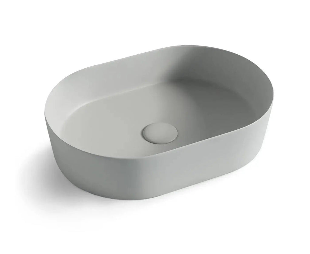Quay Oval Above Counter Basin - Hera BathwareMatte Grey