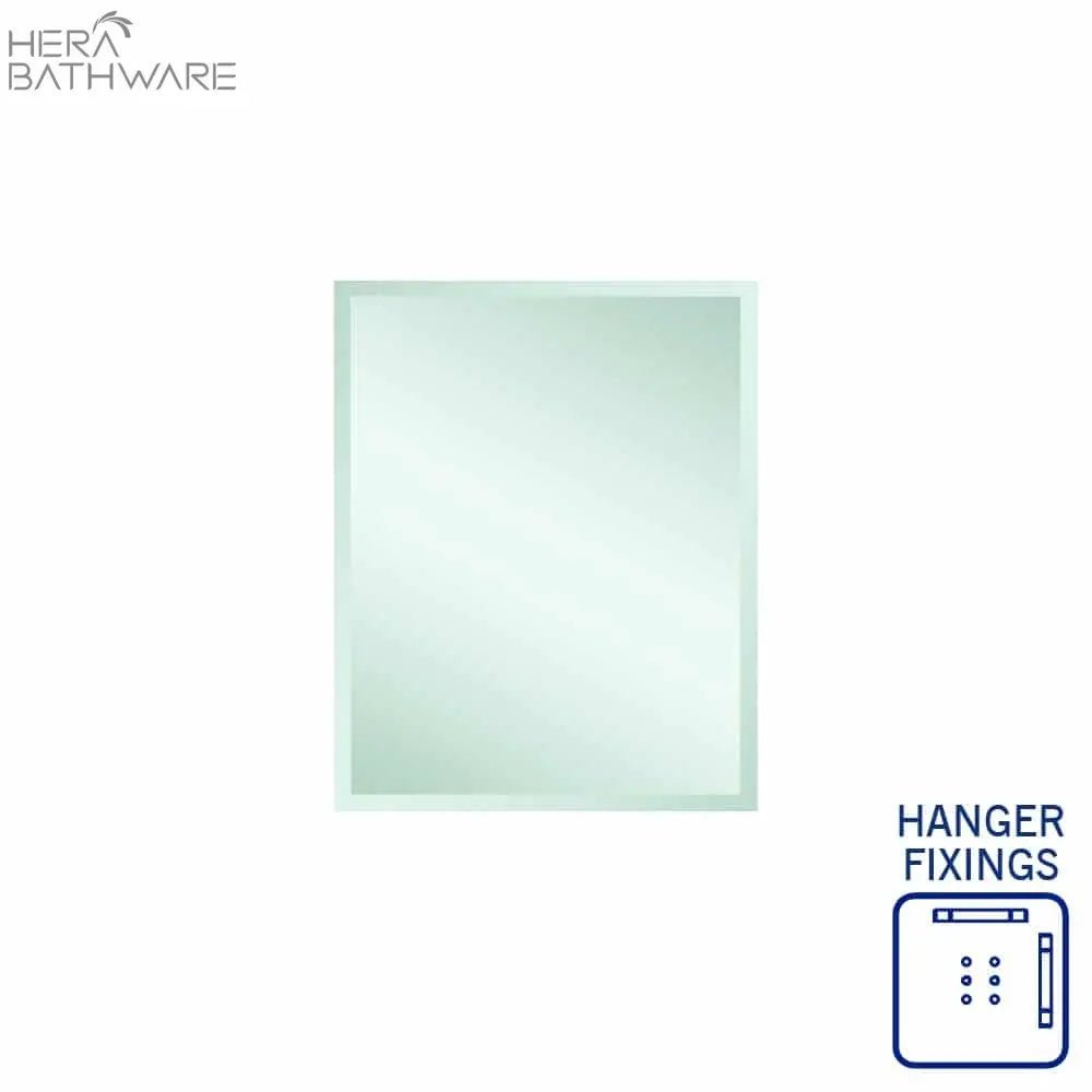 Rectangular Bevel Edge Mirror - Hera Bathware600(W)*750(H)mmMetal Hangers