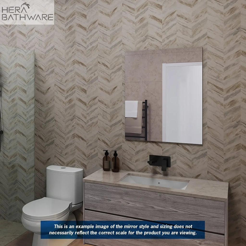 Rectangular Pencil Edge Mirror - Hera Bathware600(W)*750(H)mmGlue - to - wall