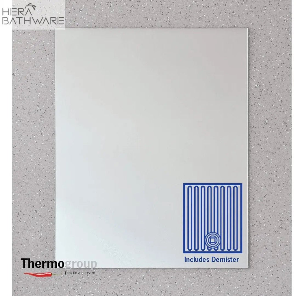 Rectangular Polished Edge Mirror with Demister - Hera Bathware600(W)*750(H)mmGlue - to - wall