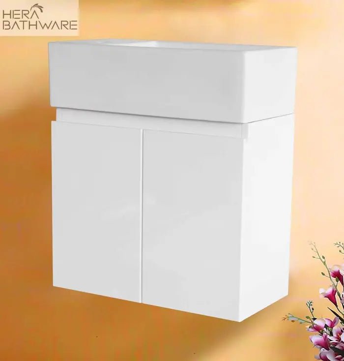 Rio Gloss White Wall Hung Mini Vanity 250mm Depth - Hera BathwareCabinet Only