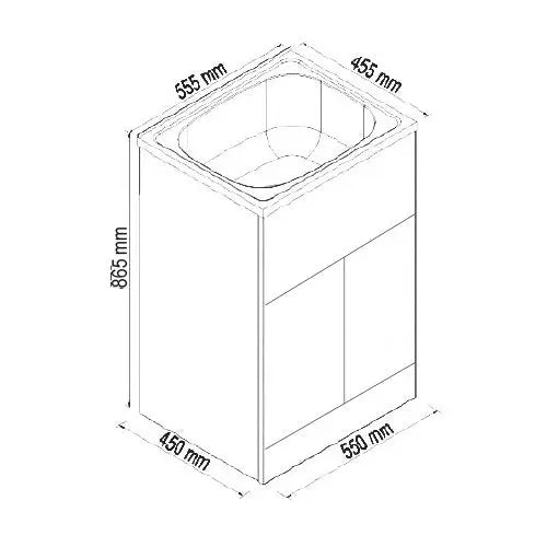 Rio Laundry trough Cabinet - Capacity 27 - 45 Litre - Hera BathwareGloss White35L Double Door