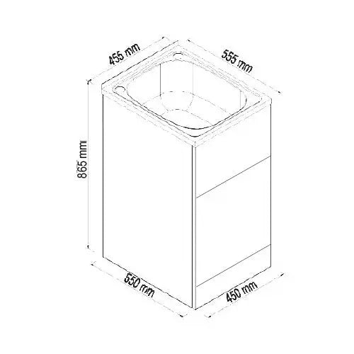 Rio Laundry trough Cabinet - Capacity 27 - 45 Litre - Hera BathwareGloss White35L