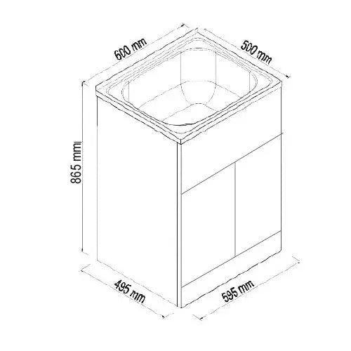 Rio Laundry trough Cabinet - Capacity 27 - 45 Litre - Hera BathwareGloss White45L Double Door
