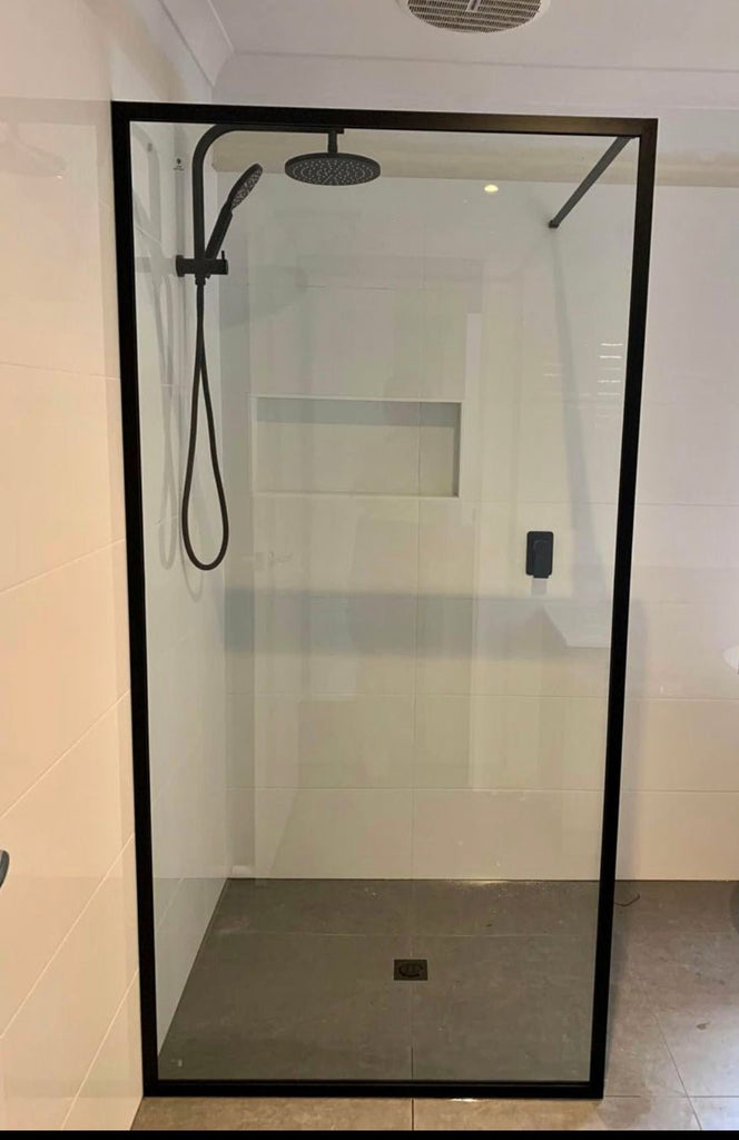 Rita Frame Walk in Shower Fixed Panel | Convex - Hera Bathware900mmChrome