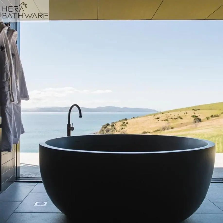 Romeo freestanding stone bath - Hera Bathware1350x550mmOverflow Waste