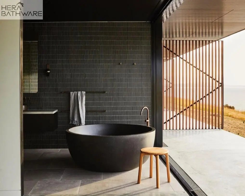 Romeo freestanding stone bath - Hera Bathware1500x600mmOverflow Waste