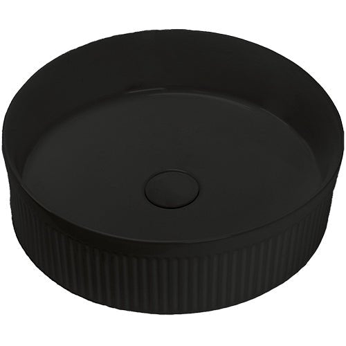 Round Above Counter Grooved Basin - Hera BathwareMatte Black