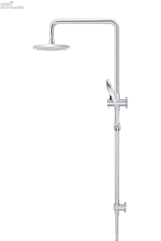 Round Combination Shower Rail, 200mm Rose, Three - Function Hand Shower - Hera BathwareChrome