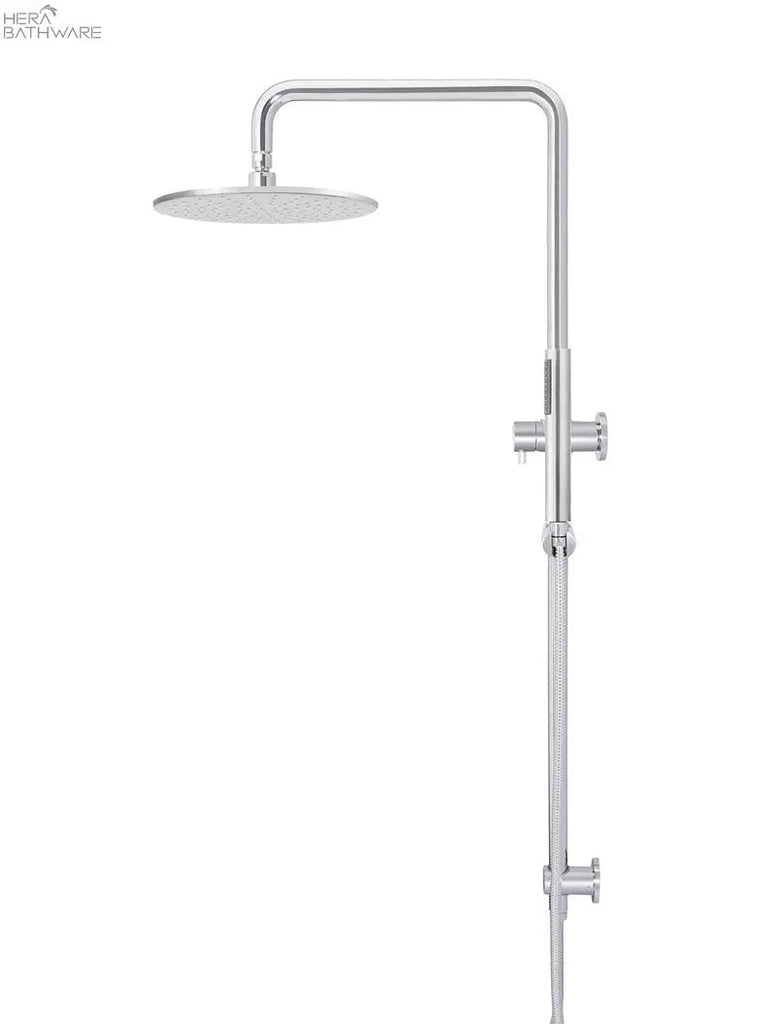 Round Combination Shower Rail, 300mm Rose, Single Function Hand Shower - Hera BathwareChrome