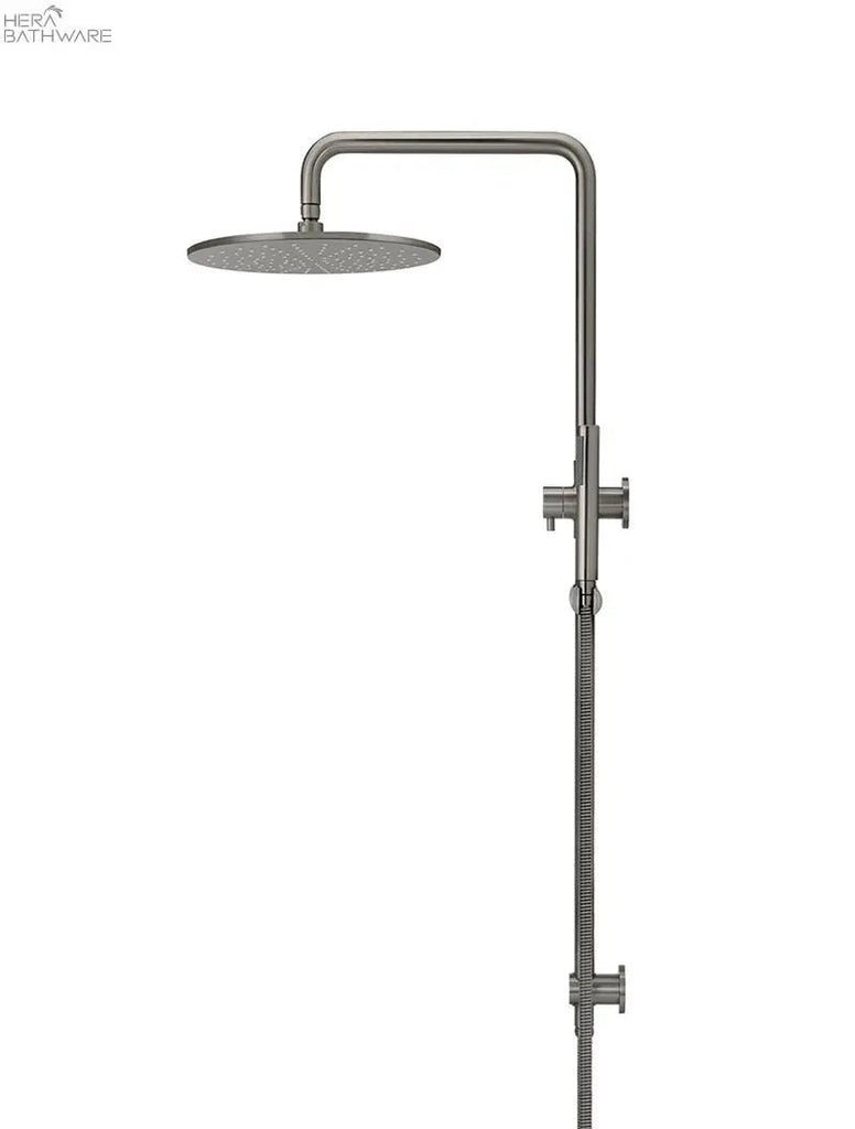 Round Combination Shower Rail, 300mm Rose, Single Function Hand Shower - Hera BathwareGun Metal