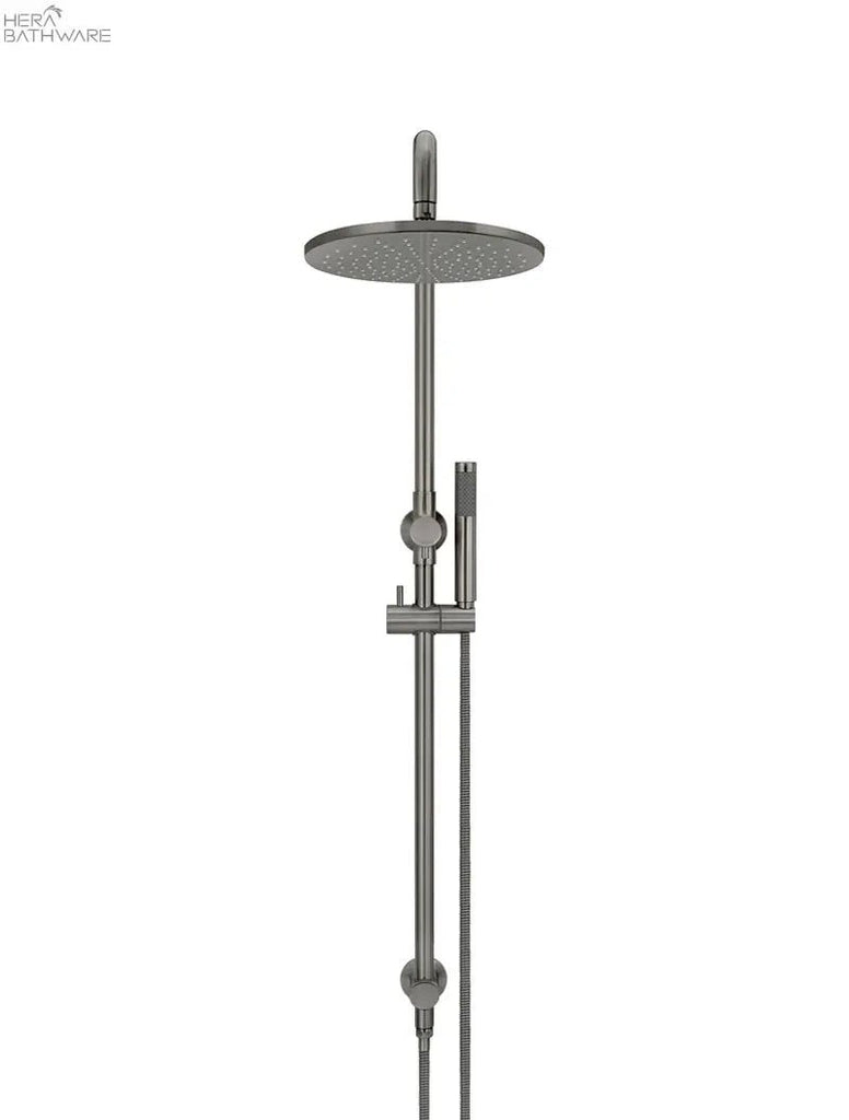 Round Combination Shower Rail, 300mm Rose, Single Function Hand Shower - Hera BathwareGun Metal