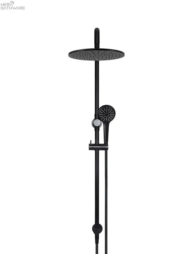 Round Combination Shower Rail 300mm Rose, Three Function Hand Shower - Hera BathwareMatte Black