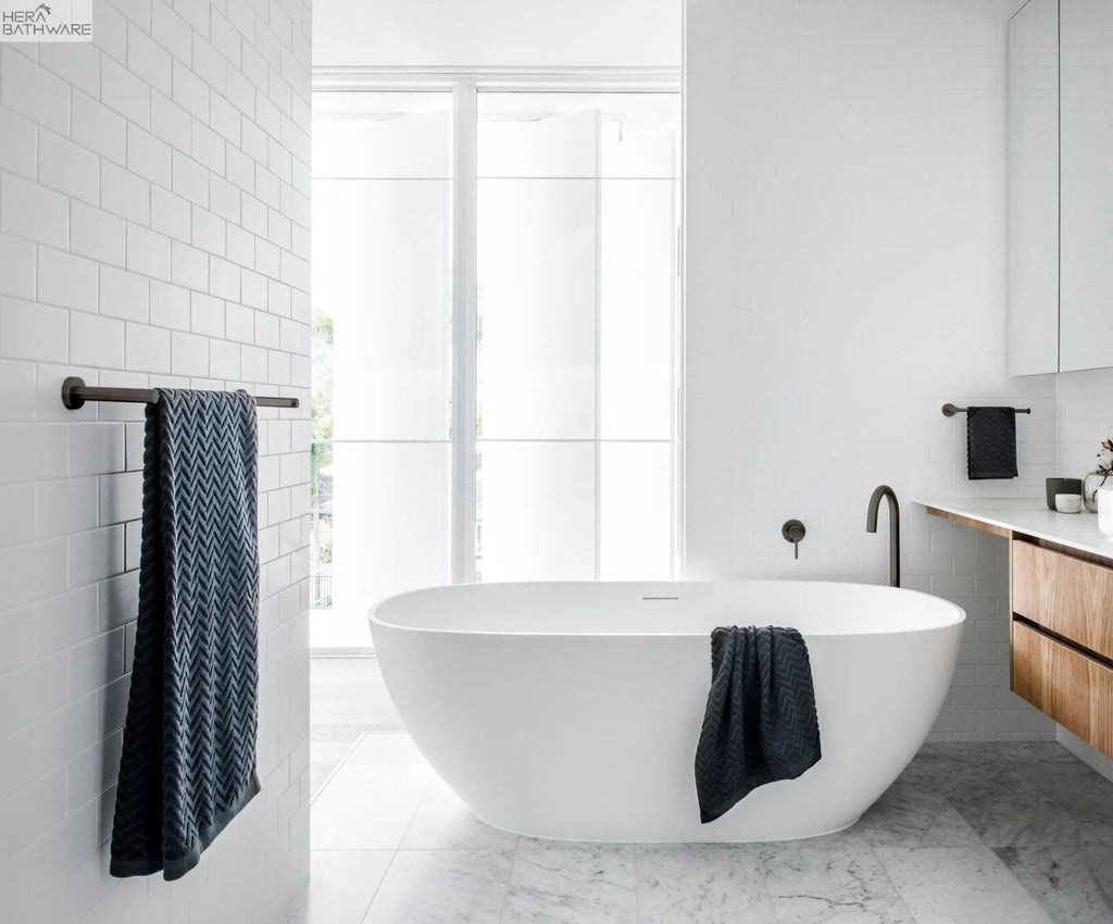 Round Guest Towel Rail - Hera BathwareGun Metal
