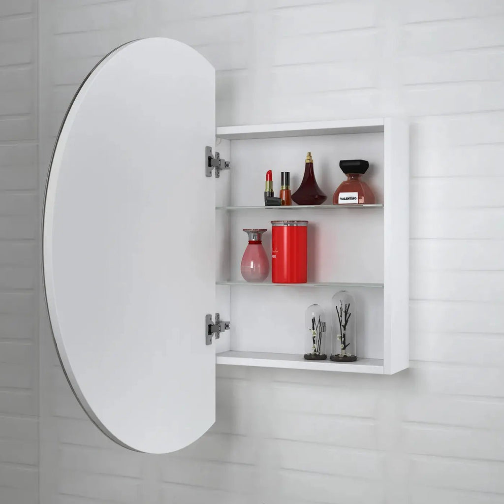 Round LED London Shaving Cabinet 800mm - Hera Bathware