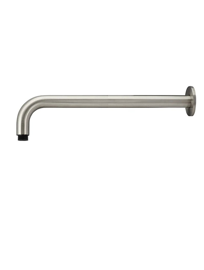 Round Wall Shower Arm 400mm - Hera BathwareCurved Shower ArmBrushed Nickel