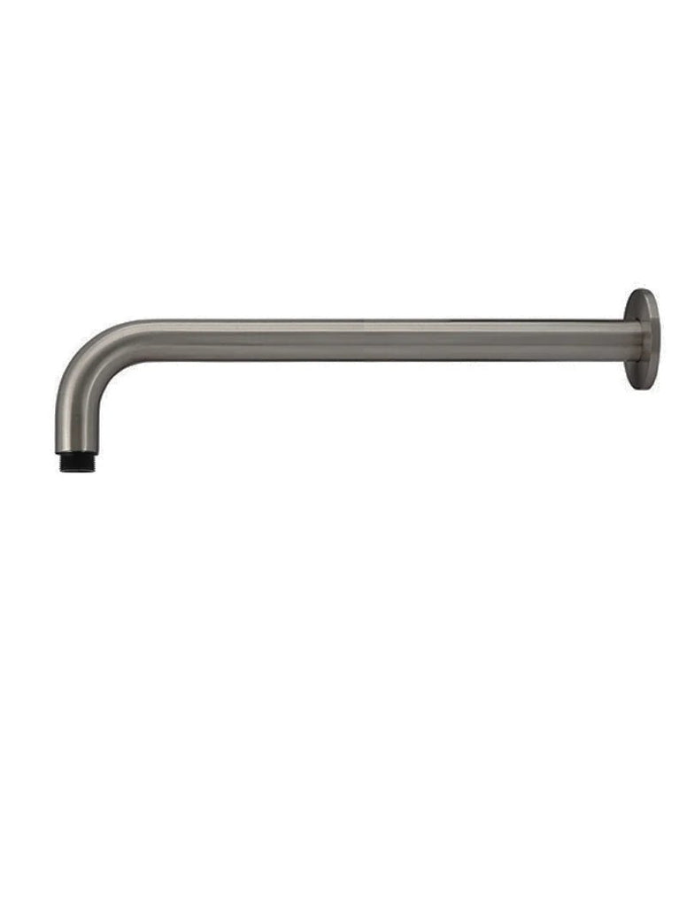 Round Wall Shower Arm 400mm - Hera BathwareCurved Shower ArmGun Metal
