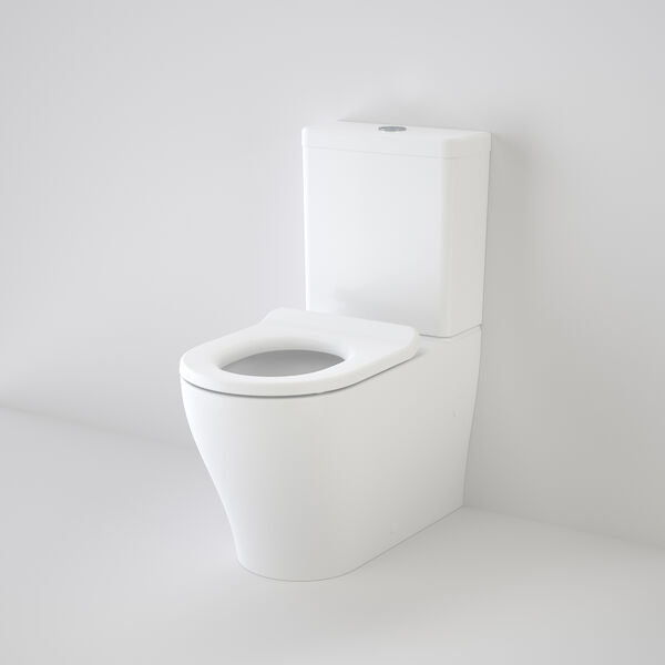 School Smart Toilet Suite With Liano Single Flap Seat | CAROMA - Hera BathwareBack Entry - Single Flap White Seat