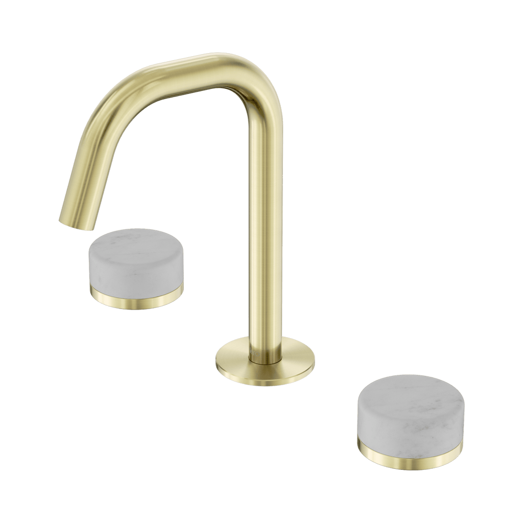 Serenity Basin Set Edge Spout - Hera BathwareCarraraBrushed Gold
