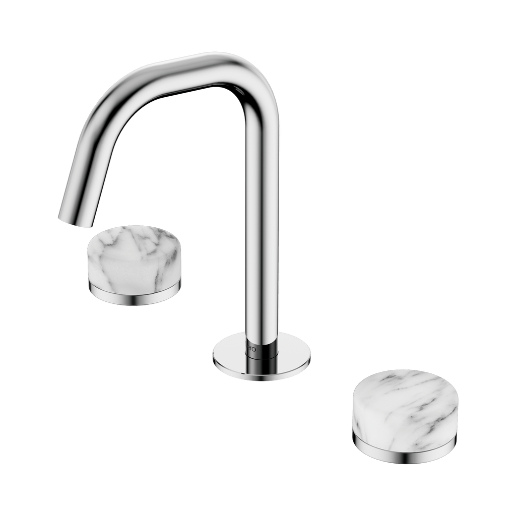 Serenity Basin Set Edge Spout - Hera BathwareArabescato Corchia (6 Weeks Lead Time)Chrome