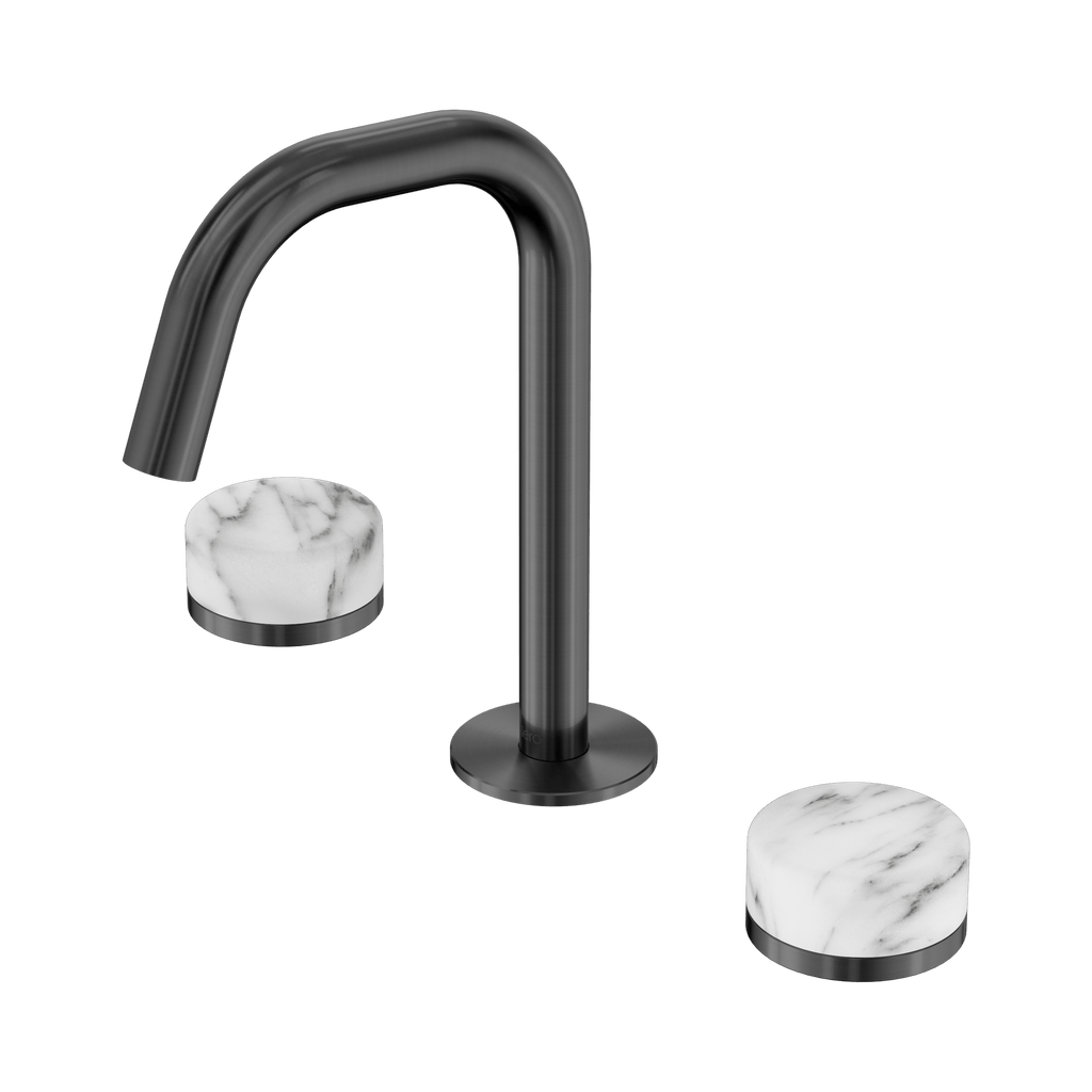 Serenity Basin Set Edge Spout - Hera BathwareArabescato Corchia (6 Weeks Lead Time)Gun Metal