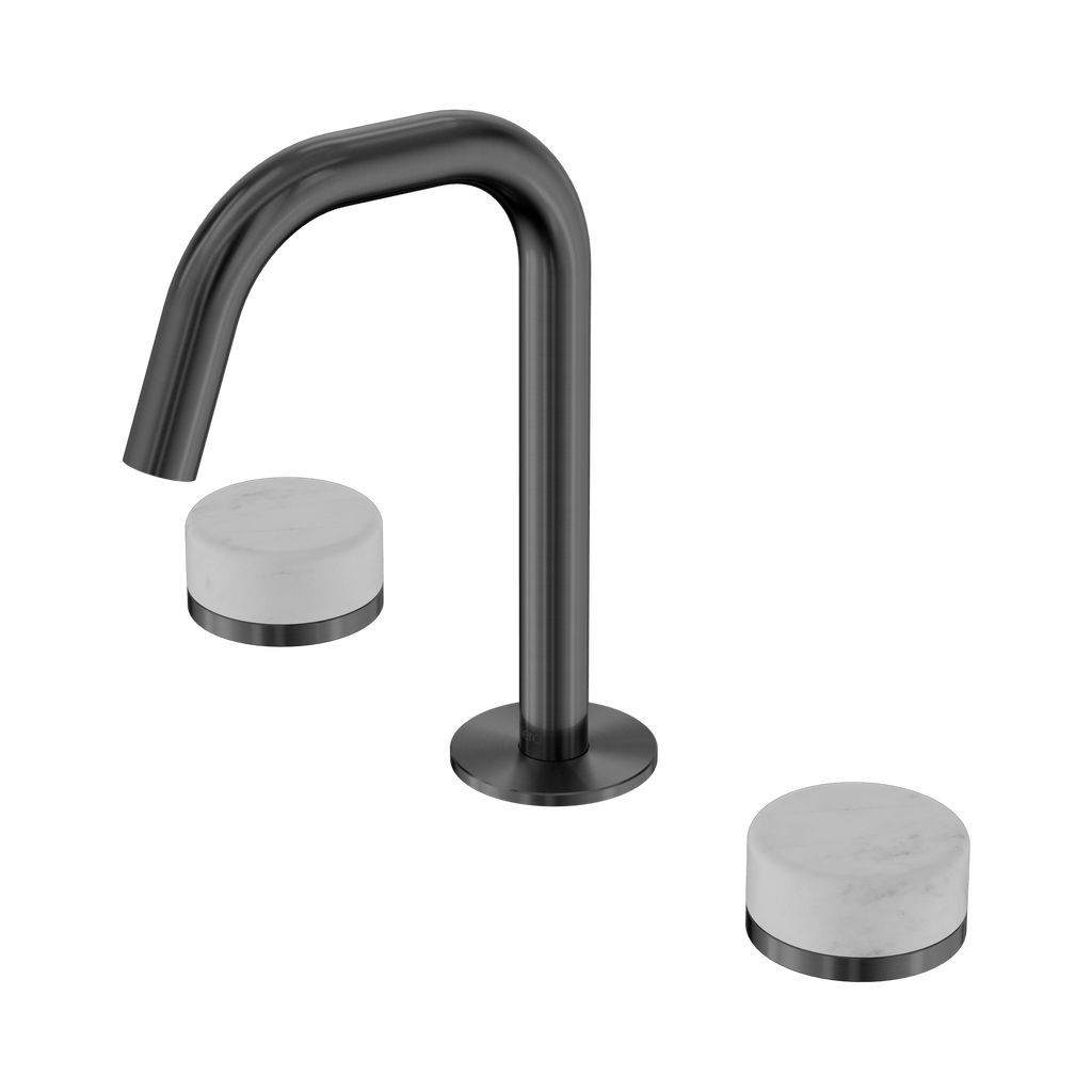 Serenity Basin Set Edge Spout - Hera BathwareCarraraGun Metal