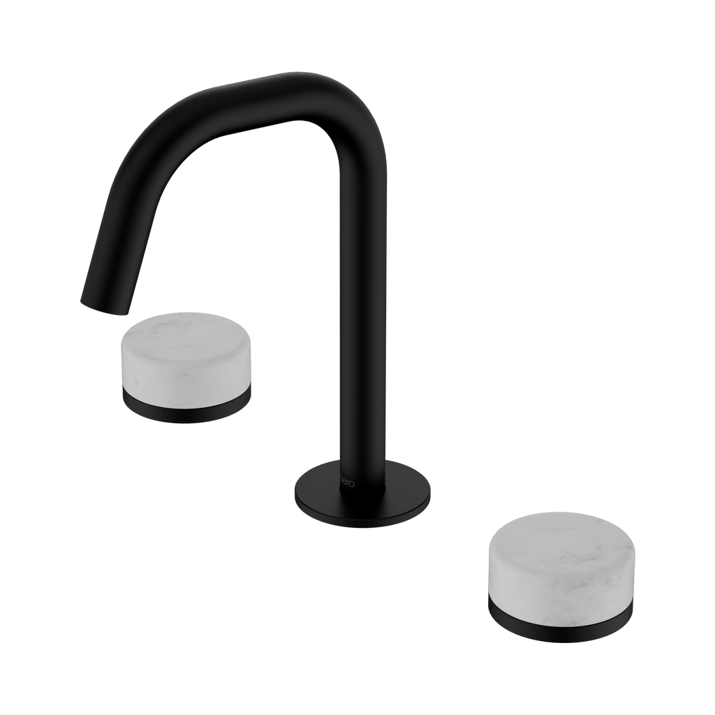 Serenity Basin Set Edge Spout - Hera BathwareCarraraMatte Black