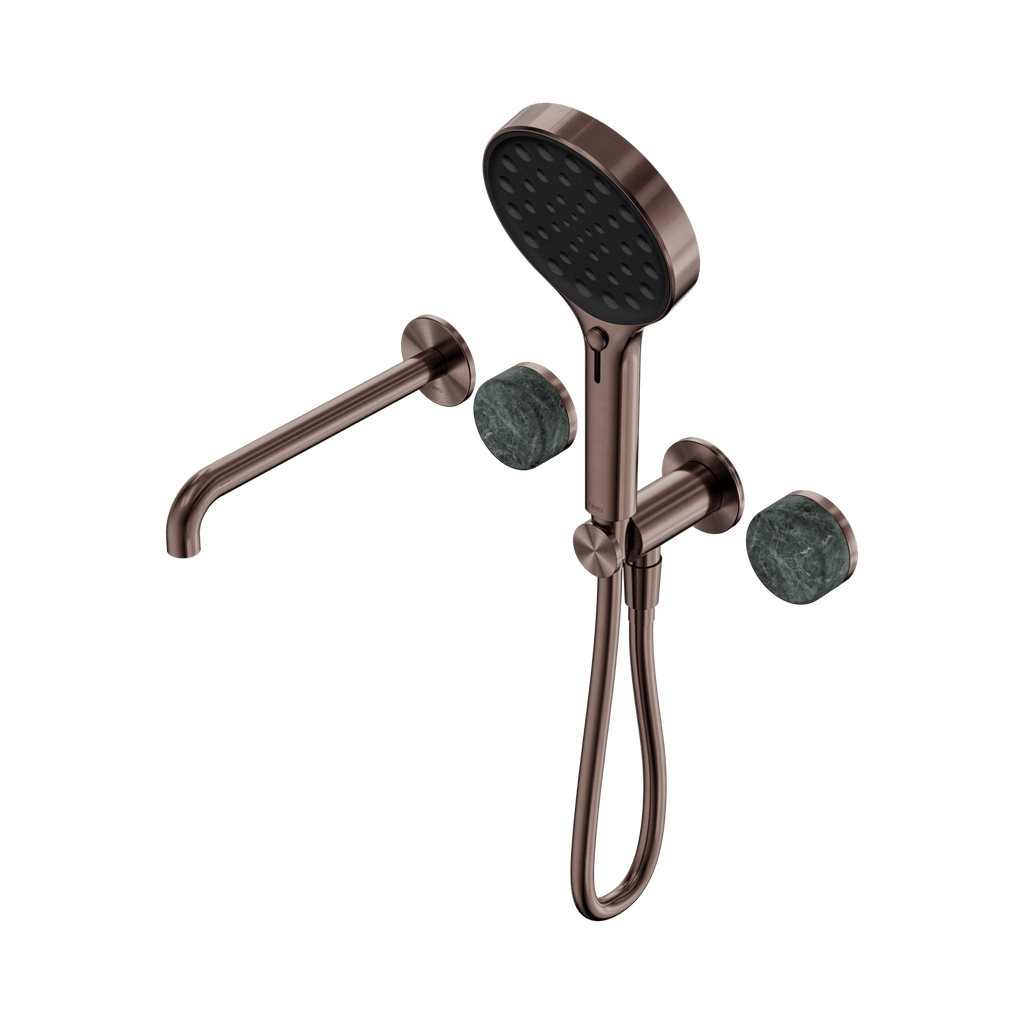 Serenity Progressive Shower System With Spout And Serenity Hand Shower - Hera BathwareArabesscato CorchiaBrushed Bronze