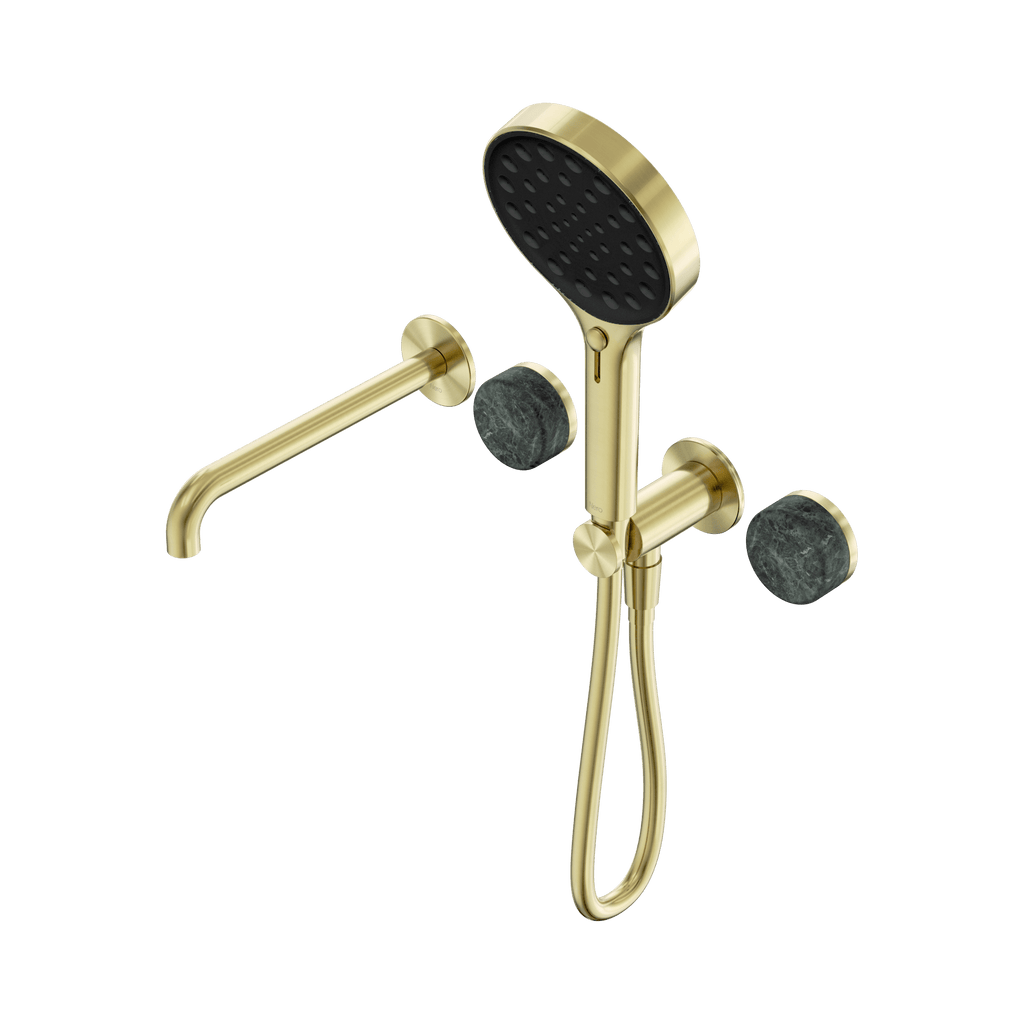 Serenity Progressive Shower System With Spout And Serenity Hand Shower - Hera BathwareArabesscato CorchiaBrushed Gold
