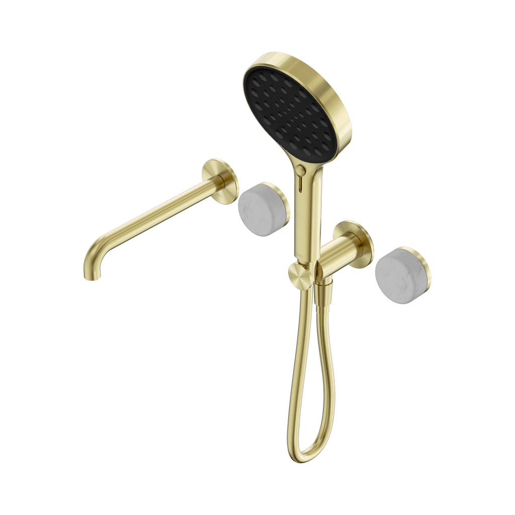 Serenity Progressive Shower System With Spout And Serenity Hand Shower - Hera BathwareCarraraBrushed Gold