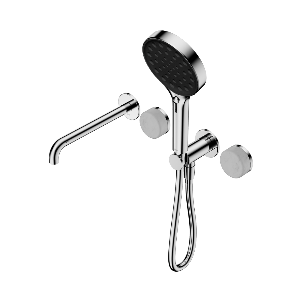 Serenity Progressive Shower System With Spout And Serenity Hand Shower - Hera BathwareCarraraChrome