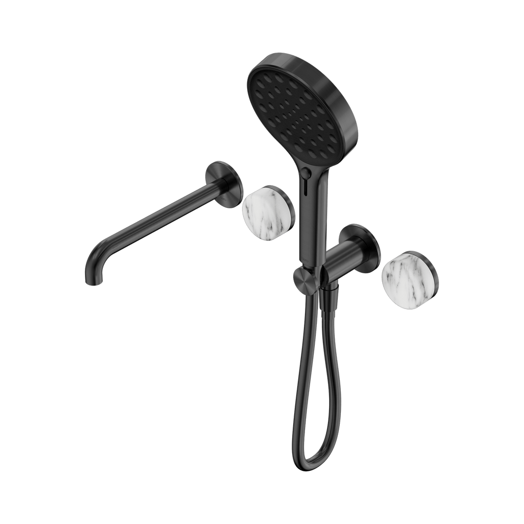 Serenity Progressive Shower System With Spout And Serenity Hand Shower - Hera BathwareVerde AlpiGun Metal