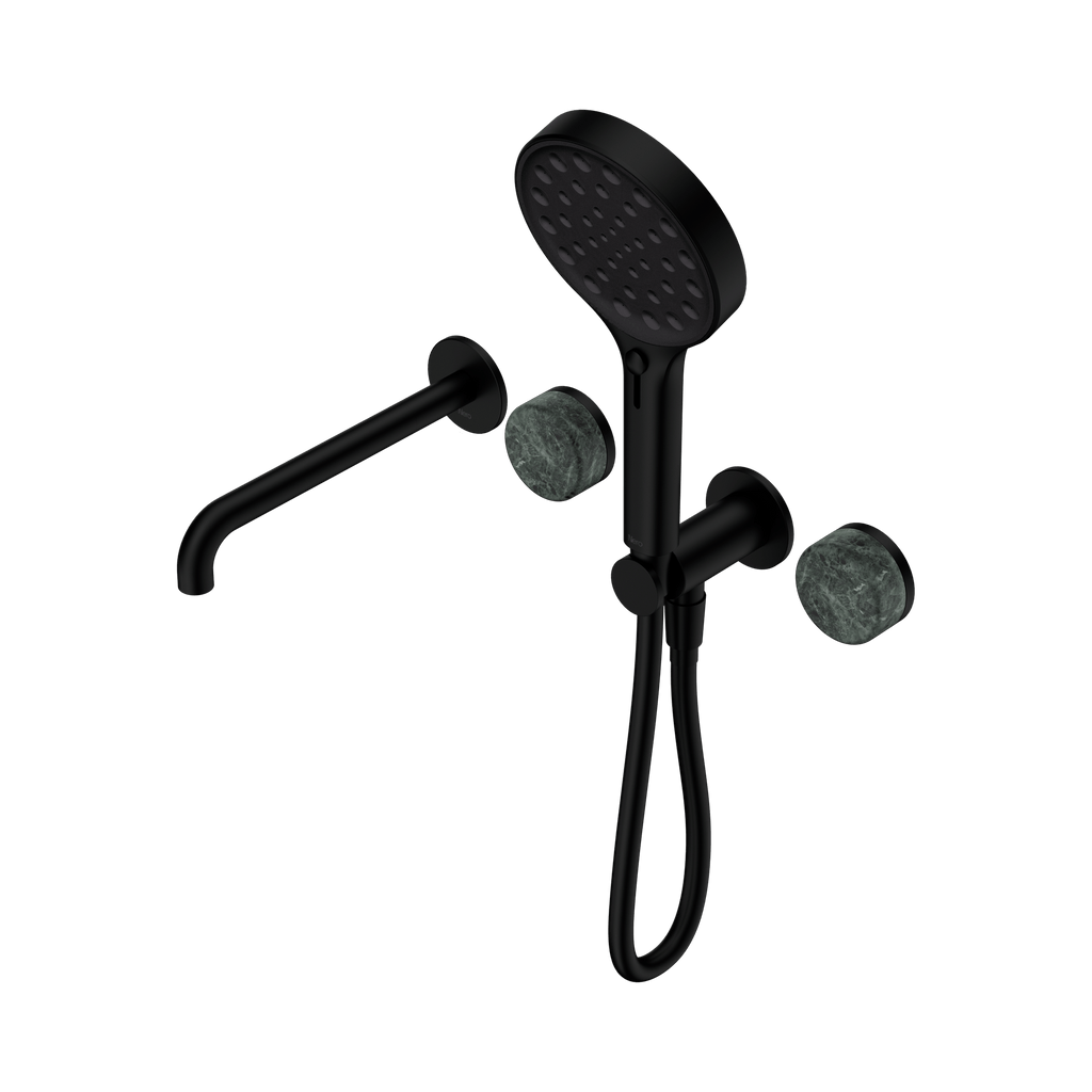 Serenity Progressive Shower System With Spout And Serenity Hand Shower - Hera BathwareArabesscato CorchiaMatte Black