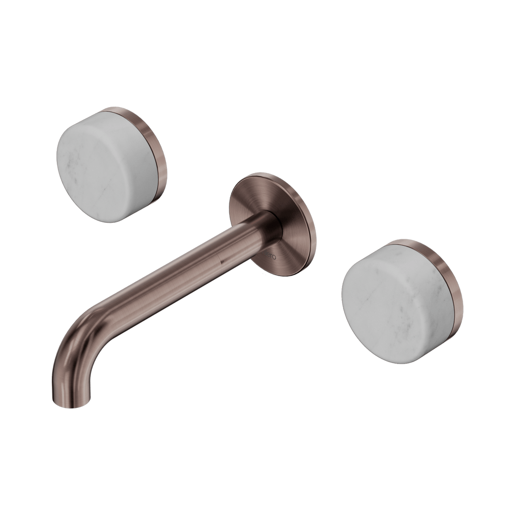 Serenity Wall Basin Set 160mm Spout - Hera BathwareCarraraBrushed Bronze