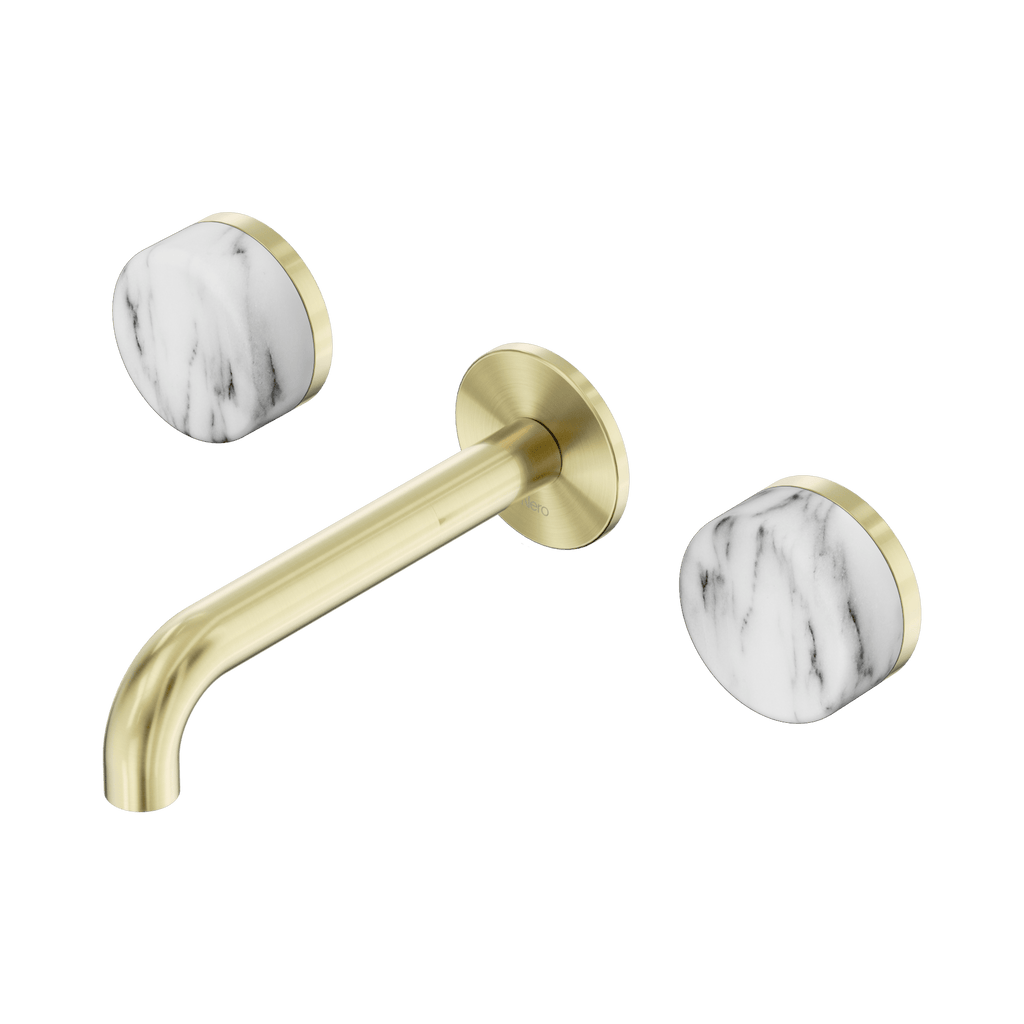 Serenity Wall Basin Set 160mm Spout - Hera BathwareVerde AlpiBrushed Gold