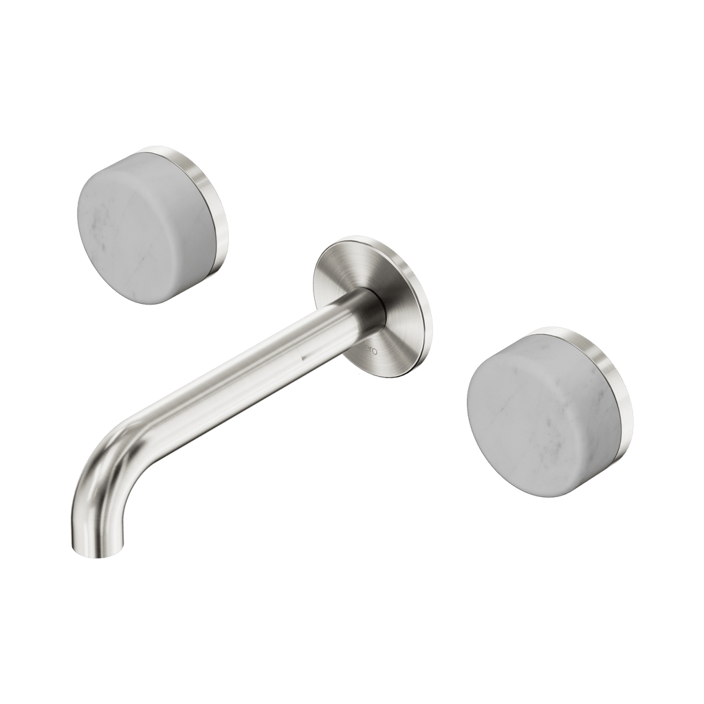 Serenity Wall Basin Set 160mm Spout - Hera BathwareCarraraBrushed Nickel