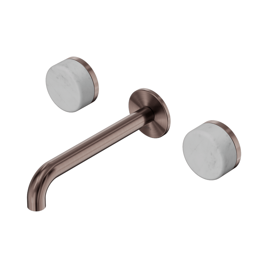 Serenity Wall Basin Set 185mm Spout - Hera BathwareCarraraBrushed Bronze