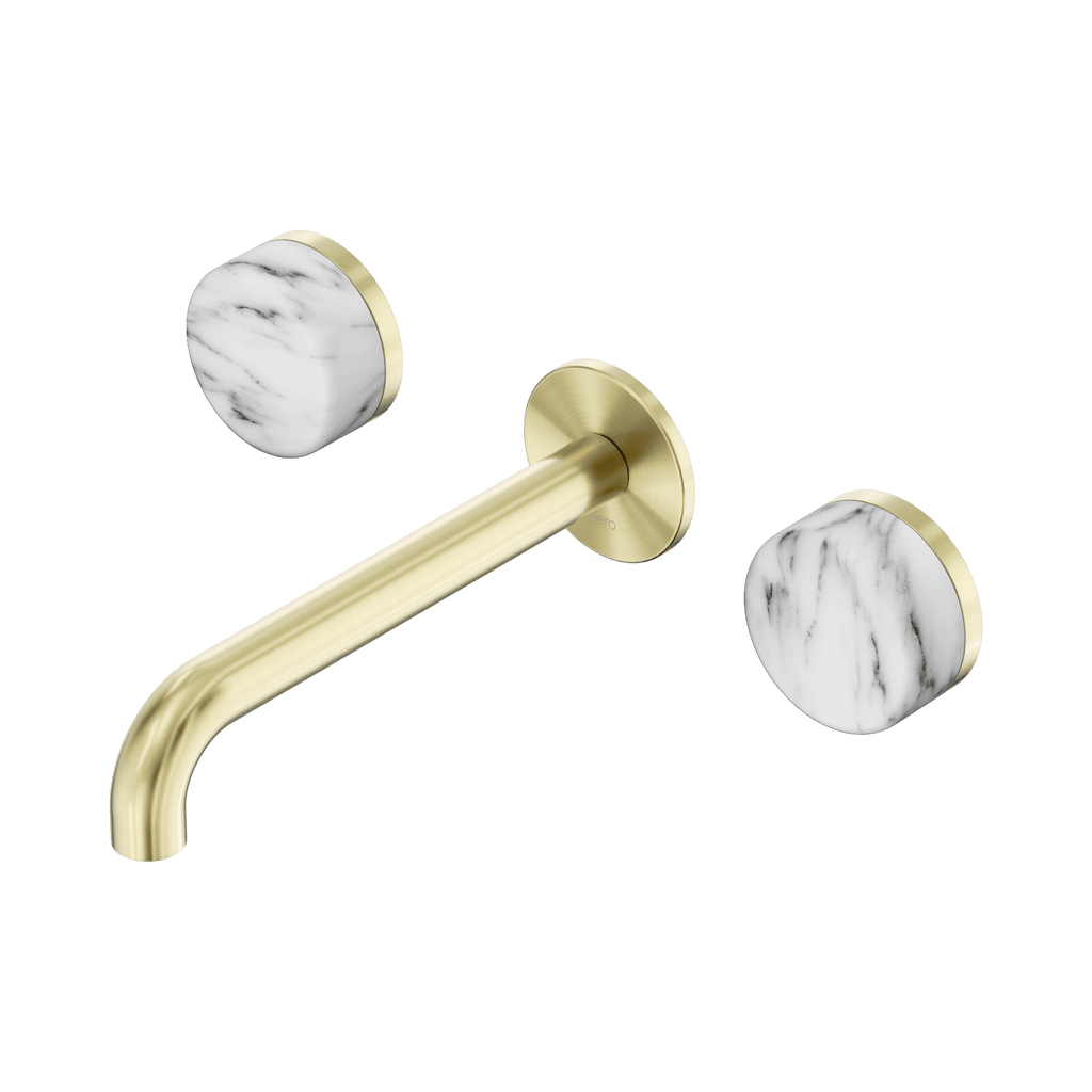 Serenity Wall Basin Set 185mm Spout - Hera BathwareVerde AlpiBrushed Gold