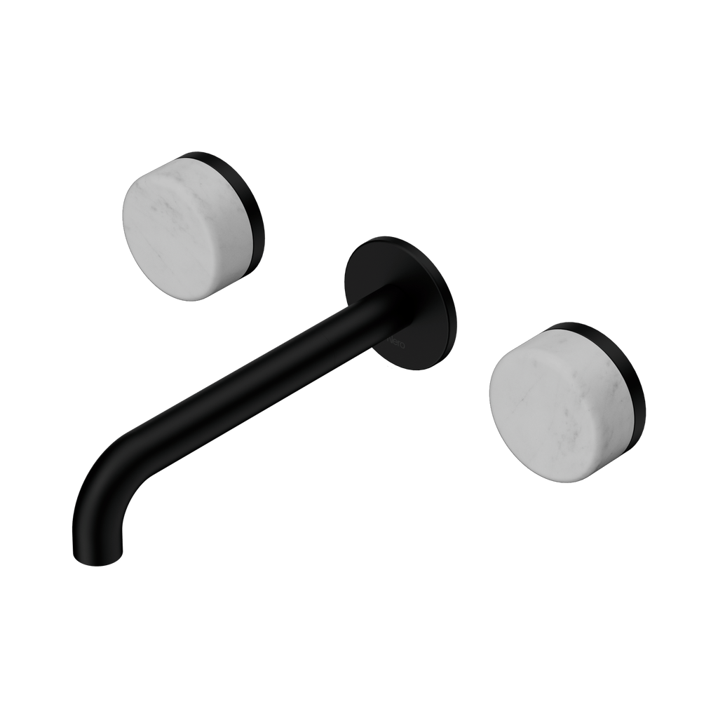 Serenity Wall Basin Set 185mm Spout - Hera BathwareCarraraMatte Black