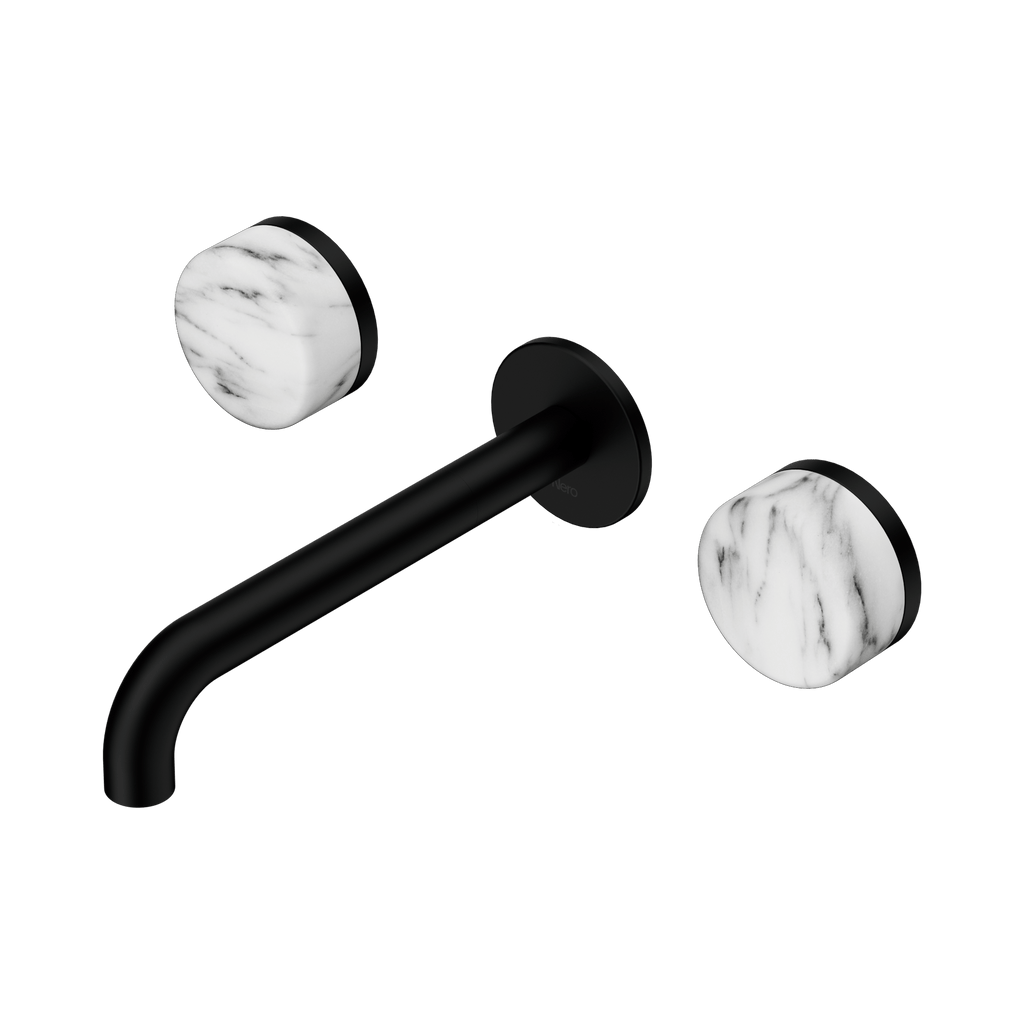 Serenity Wall Basin Set 185mm Spout - Hera BathwareVerde AlpiMatte Black