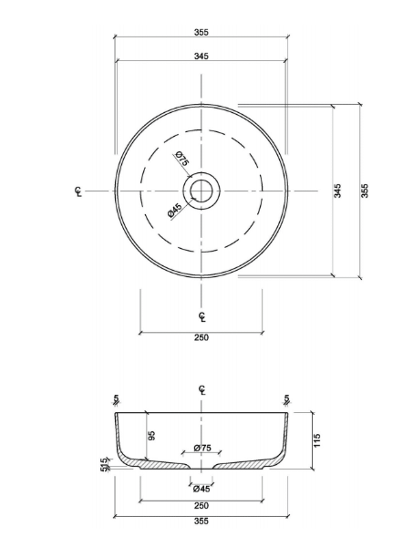 Seymour Studs Above Counter Basin | Eight Quarter - Hera Bathware