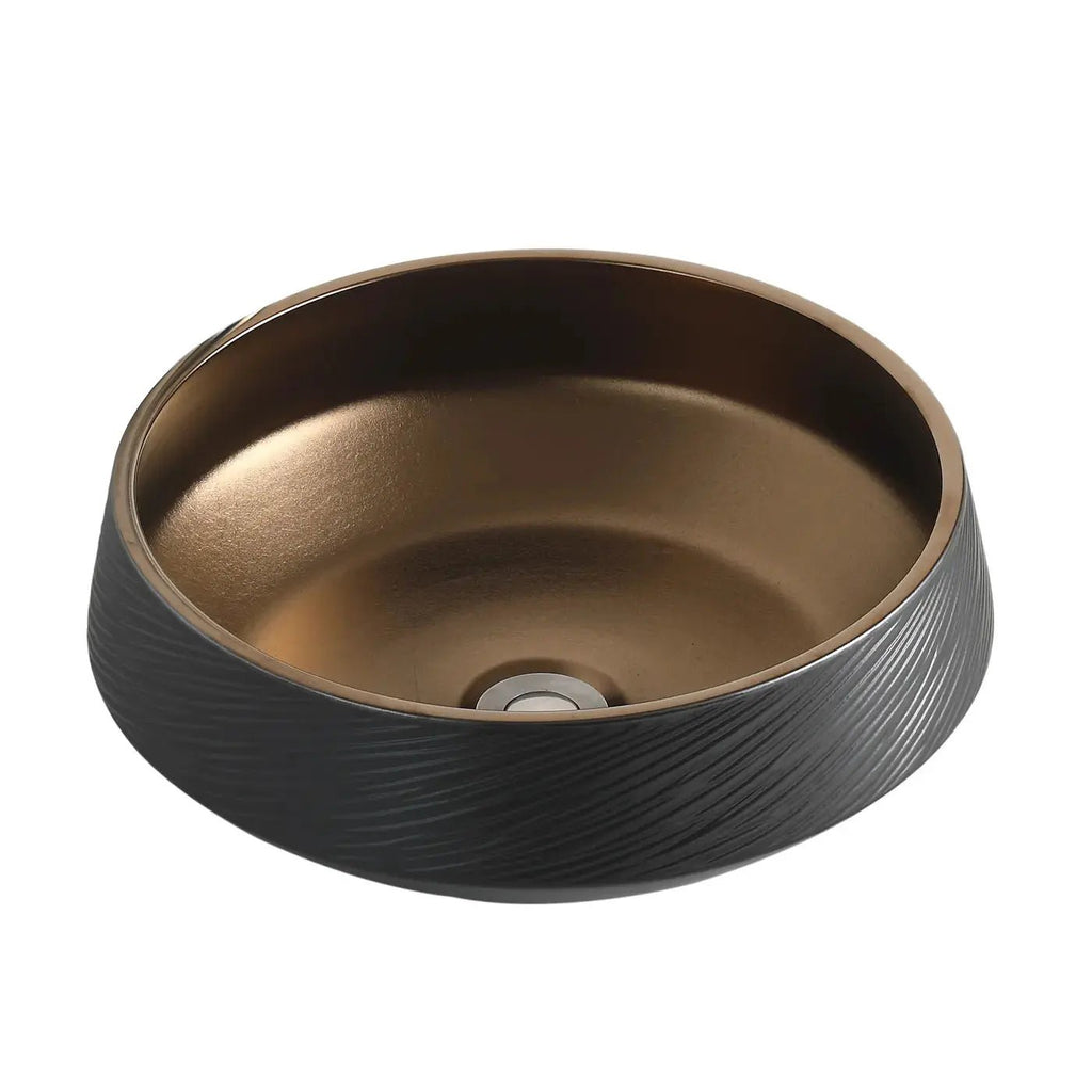 SHEIN Handcraft Above Counter Basin - Hera BathwareBlack and Copper