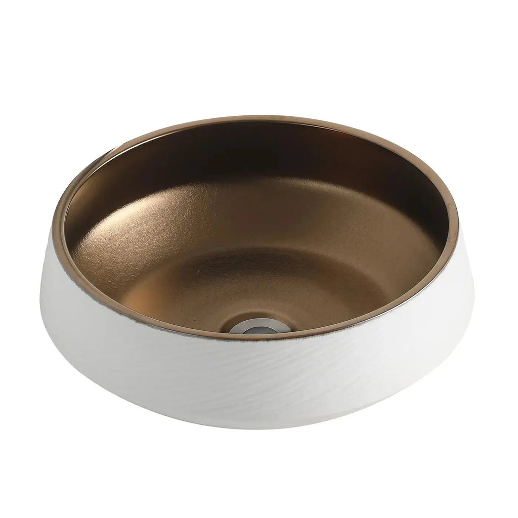 SHEIN Handcraft Above Counter Basin - Hera BathwareWhite and Copper