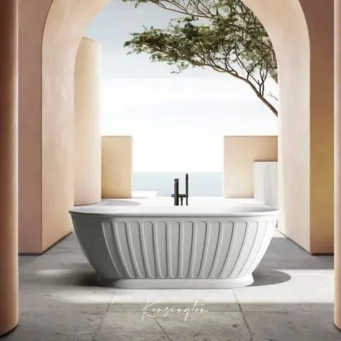 SHELL Gloss White Free Standing Bathtub - Hera Bathware1500mmGloss White